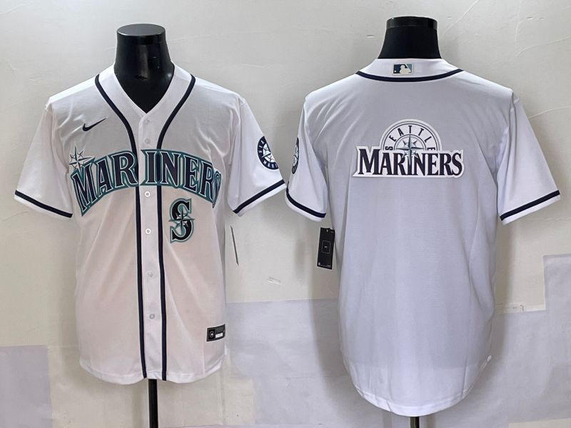 Men 2025 Seattle Mariners Blank White Game Nike MLB Jersey style 13